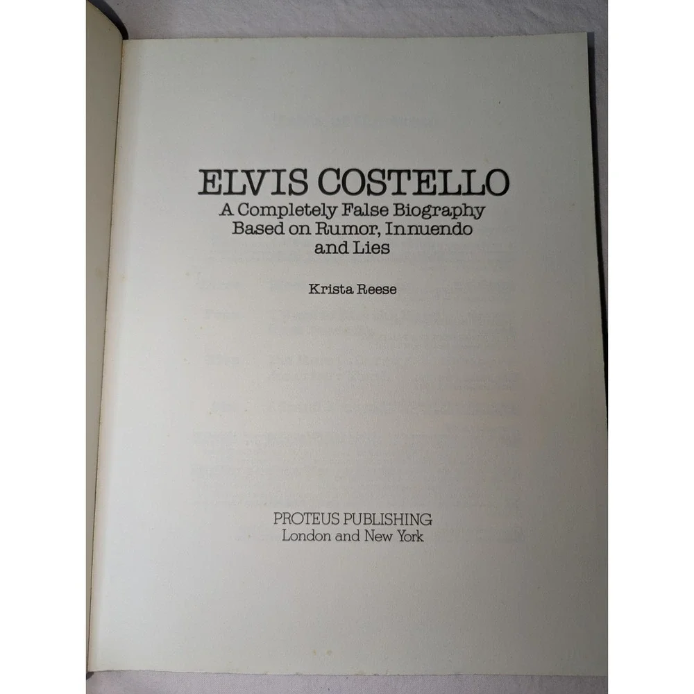 Elvis Costello false biography based on rumor innuendo‎ lies paperback book 1981